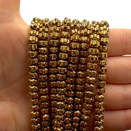 Hematyt Kwiatek / kolor ciepłe złoto / ok. 6x4mm