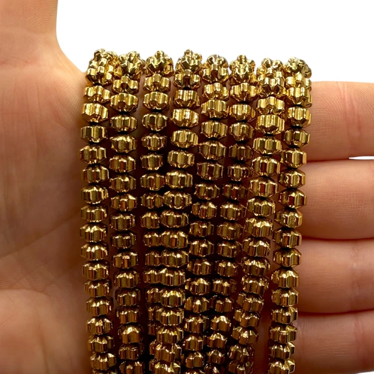 Hematyt Kwiatek / kolor ciepłe złoto / ok. 6x4mm