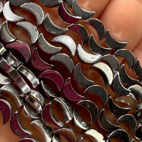 Hematyt Półksiężyc / kolor srebrny / ok. 5x8mm
