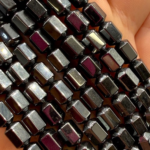 Hematyt Prostopadłościan hexagon / kolor czarny / ok. 5x8mm