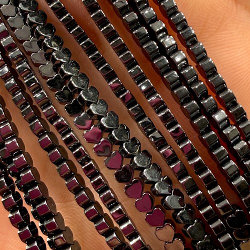 Hematyt Serce Płaskie / kolor czarny /ok. 3mm