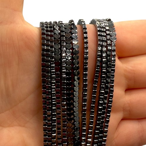 Hematyt Serce Płaskie / kolor czarny /ok. 3mm