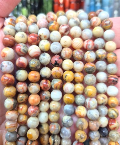 Agat Koronkowy / kulka gładka / ok. 6mm