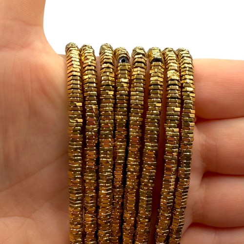 Hematyt Nakrętka / kolor ciepłe złoto / ok. 4x1mm