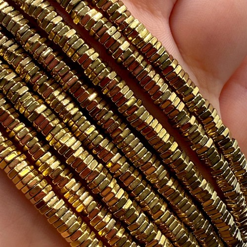 Hematyt Nakrętka / kolor ciepłe złoto / ok. 4x1mm