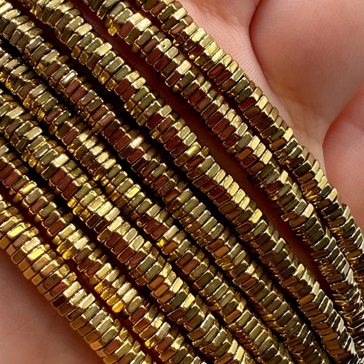 Hematyt Nakrętka / kolor ciepłe złoto / ok. 4x1mm