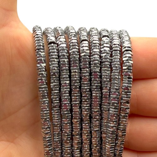Hematyt Nakrętka / kolor srebrny / ok. 4x1mm