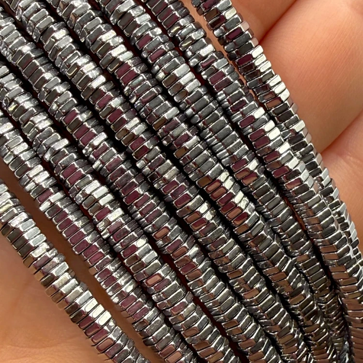 Hematyt Nakrętka / kolor srebrny / ok. 4x1mm