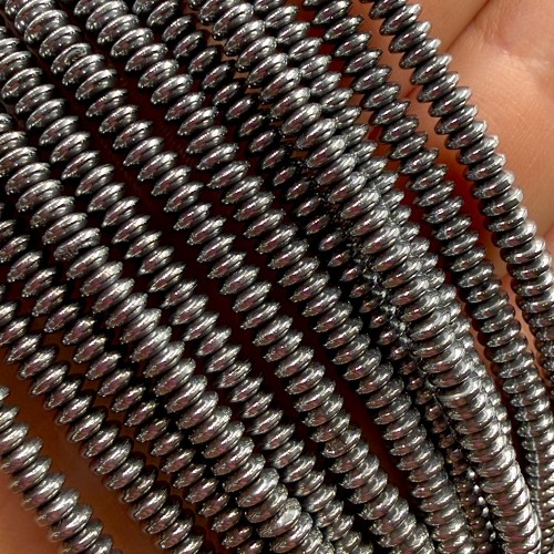 Hematyt oponka talerzyk / kolor srebrny / ok. 4x1mm