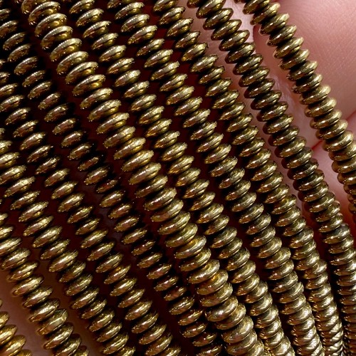 Hematyt oponka talerzyk / kolor ciepłe złoto/ ok. 4x1mm