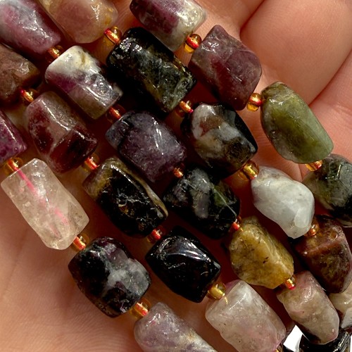 Turmalin Mix Kolorów / walec gładki / ok. 8x12mm