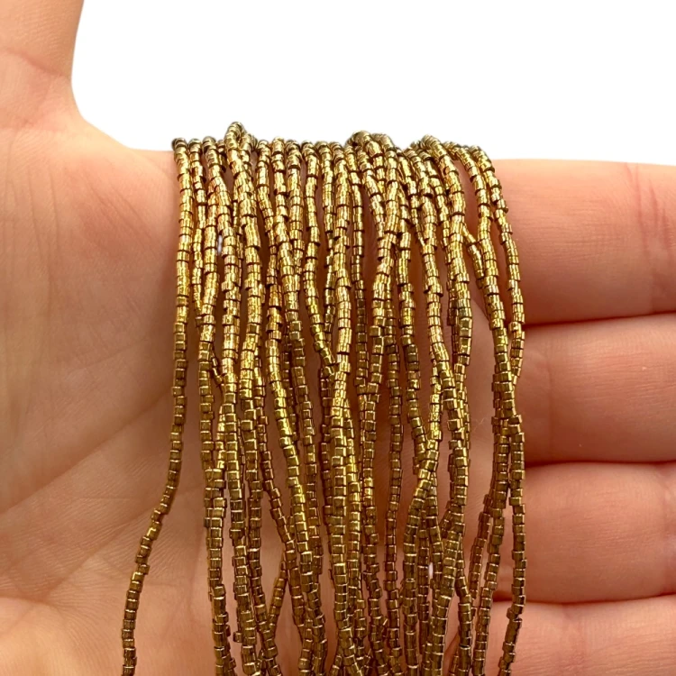 Hematyt Heishi / kolor ciepłe złoto / ok. 1x1mm
