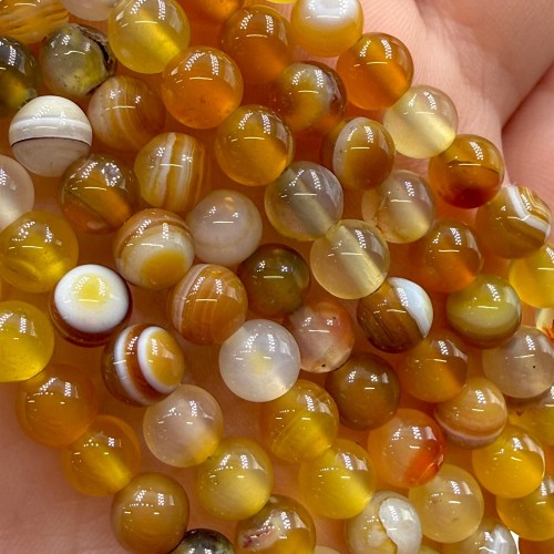 Agat Bursztynowy / kulka gładka / ok. 6mm