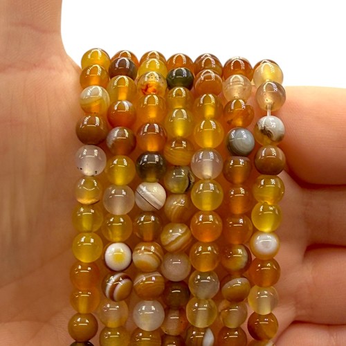 Agat Bursztynowy / kulka gładka / ok. 6mm