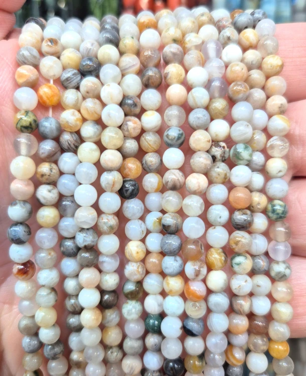 Agat Bambusowy / kulka gładka / ok. 4mm
