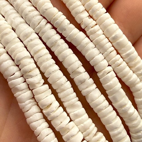 Masa Perłowa / biały / heishi / ok. 5x2mm