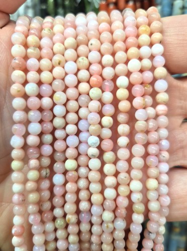 Opal Różowy / kulka gładka / ok. 4mm