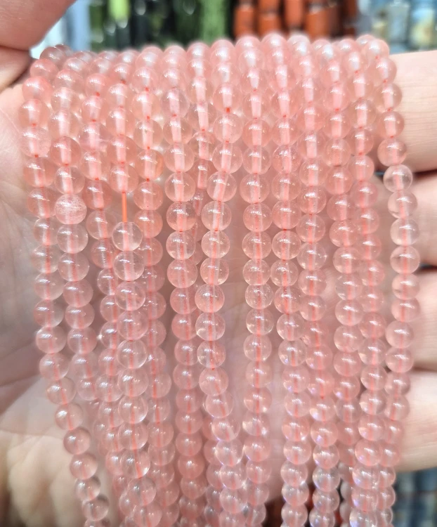 Kwarc Wiśniowy Czerwony / kulka gładka / ok. 4mm