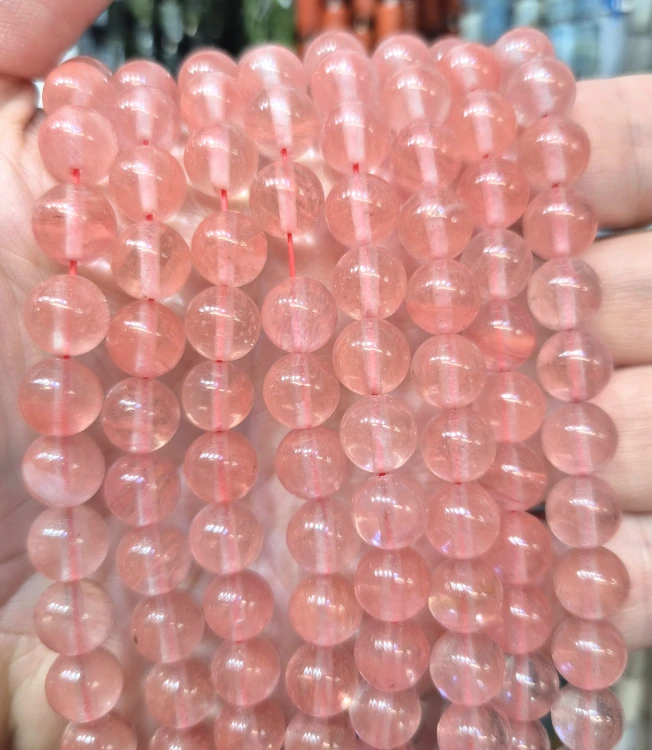 Kwarc Wiśniowy Czerwony / kulka gładka / ok. 8mm