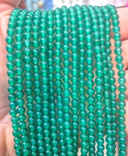 Agat Zielony / kulka gładka / ok. 4mm