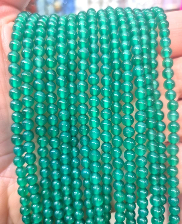 Agat Zielony / kulka gładka / ok. 4mm