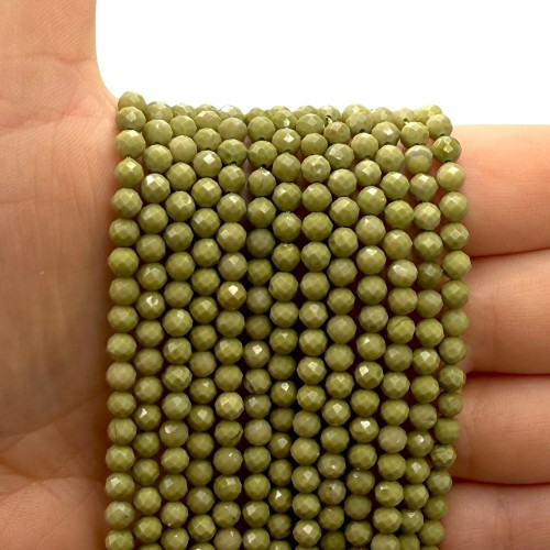 Jaspis Matcha Avocado / kulka fasetowana / ok. 4mm