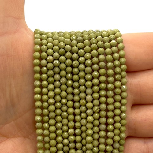 Jaspis Matcha Avocado / kulka fasetowana / ok. 3mm