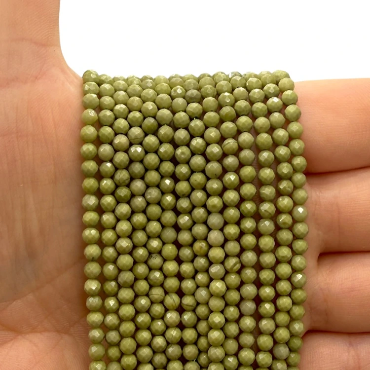 Jaspis Matcha Avocado / kulka fasetowana / ok. 3mm