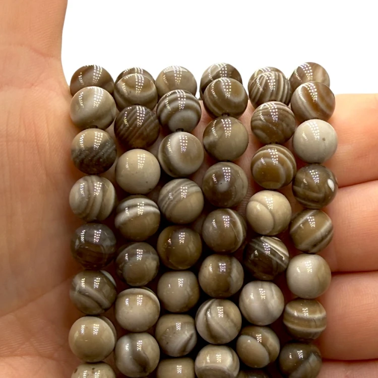 Krzemień Pasiasty / kulka gładka / ok. 8mm