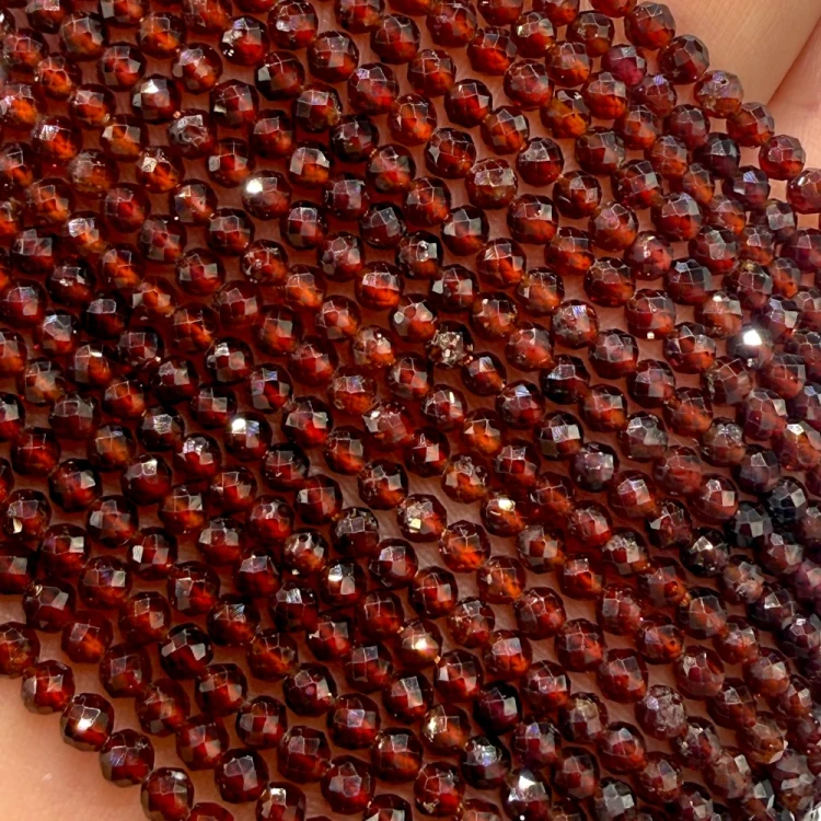 Granat Pomarańczowy - Hessonit / kulka fasetowana / ok. 3mm