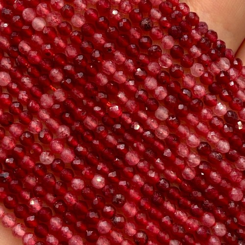 Jadeit Dark Wine / kulka fasetowana / ok. 2mm