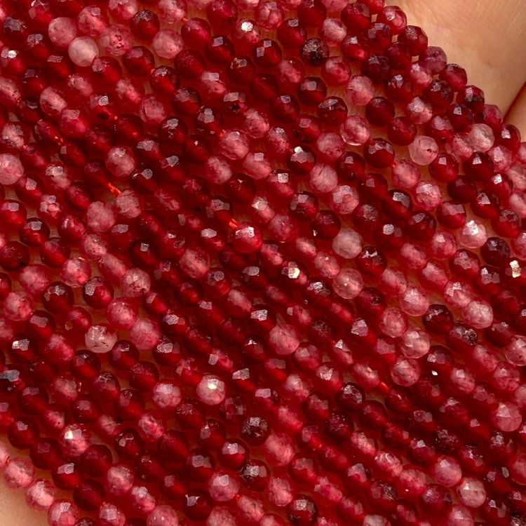 Jadeit Dark Wine / kulka fasetowana / ok. 2mm