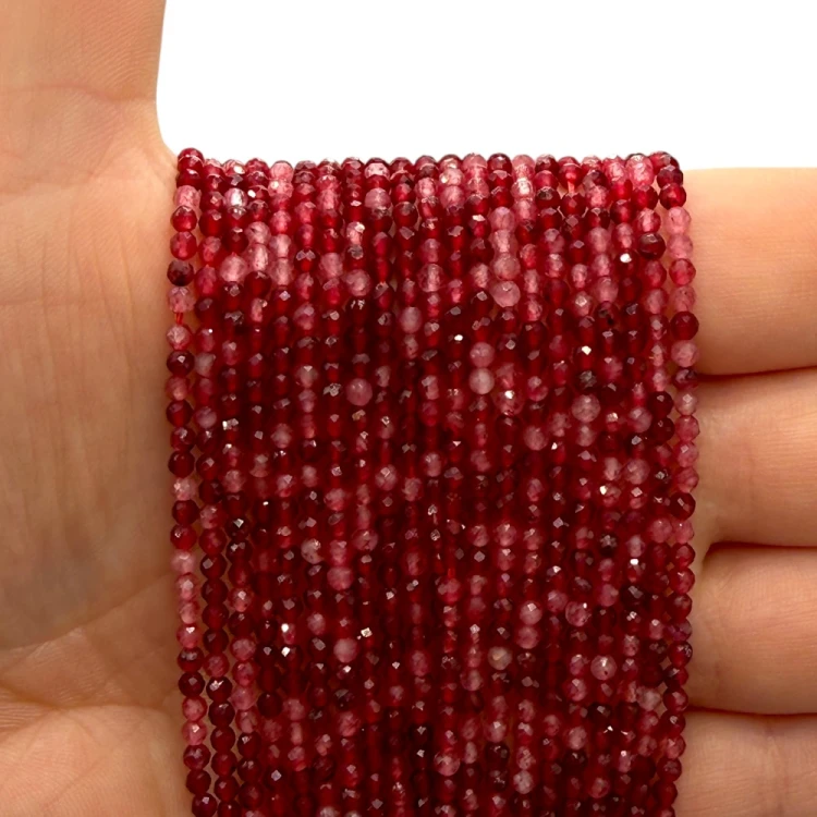 Jadeit Dark Wine / kulka fasetowana / ok. 2mm