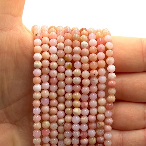Opal Różowy / kulka gładka / ok. 4mm