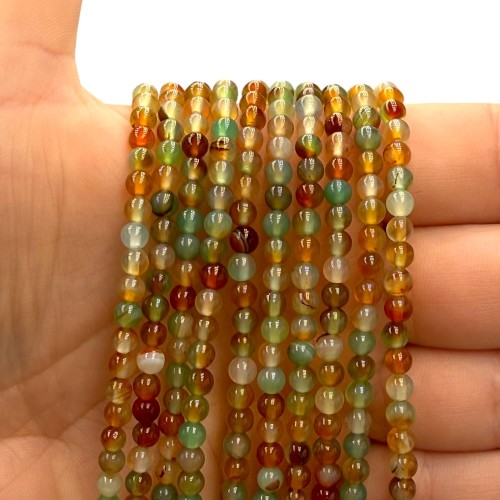 Agat Pawi / kulka gładka / ok. 4mm