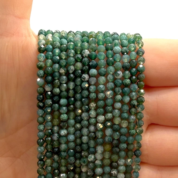 Agat Mszysty / kulka fasetowana / ok. 3mm