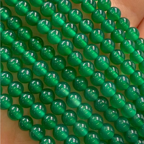 Agat Zielony / kulka gładka / ok. 4mm