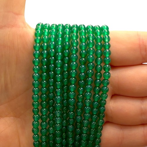 Agat Zielony / kulka gładka / ok. 4mm