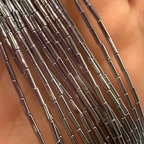 Hematyt Walec Gładki / kolor srebrny / ok. 2x8mm