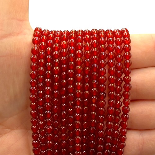 Agat Karneol / kulka gładka / ok. 4mm