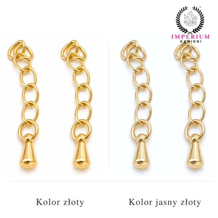 Zakończenie bransoletki 2cm ( 3x4mm) / stal PVD / kolor JASNY ZŁOTY / 10szt.