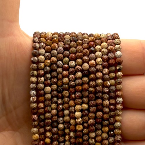 Jaspis Leopard / kulka fasetowana / ok. 3mm