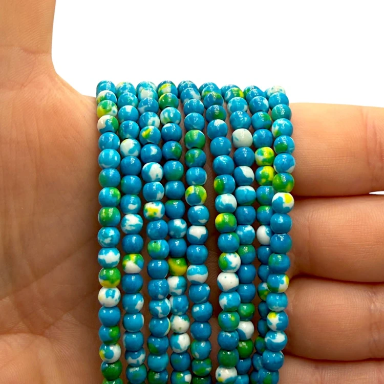 Jadeit Deszczowy Kwiat / kulka gładka / ok. 4mm