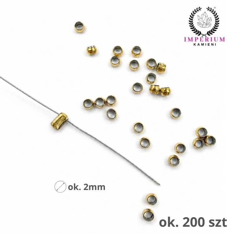 Zaciski kulka / stal PVD / kolor złoty / ok. 2mm
