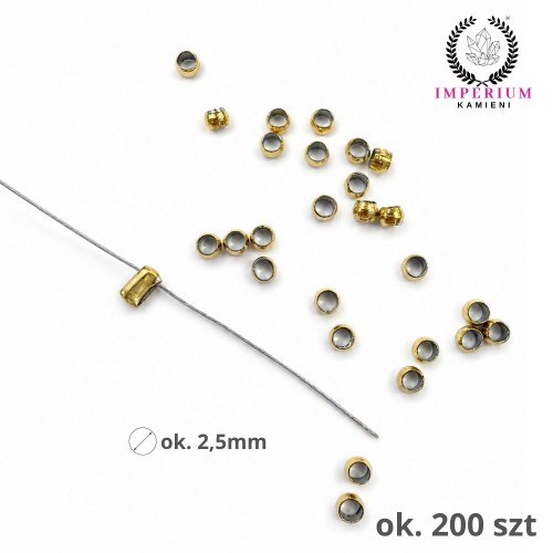 Zaciski kulka / stal PVD / kolor złoty / ok. 2,5mm