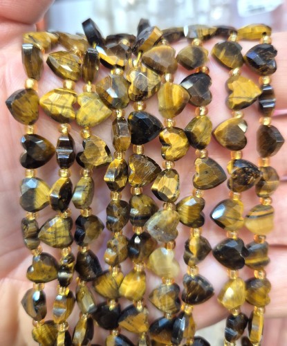 Tygrysie Oko / serce fasetowane / ok. 8 mm