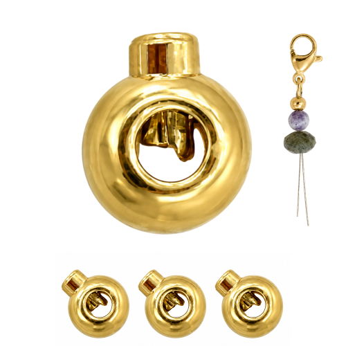 Zacisk kulka z bolcem / stal PVD / kolor złoty / ok. 3mm