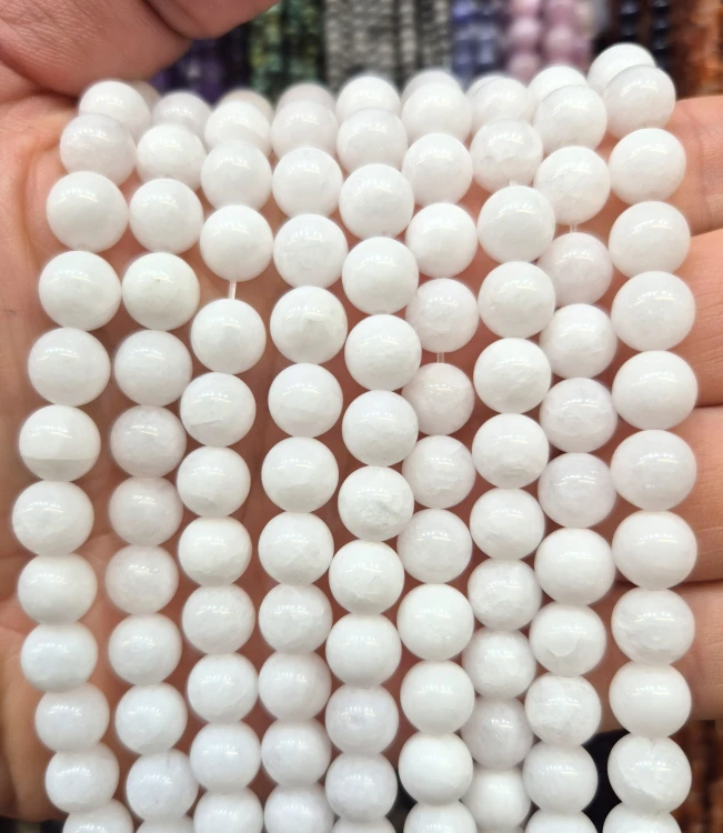 Jadeit Biały / kulka gładka / ok. 8mm