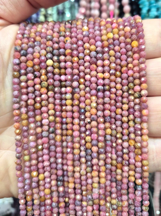 Rodonit Brazylijski / kulka fasetowana / ok. 3mm