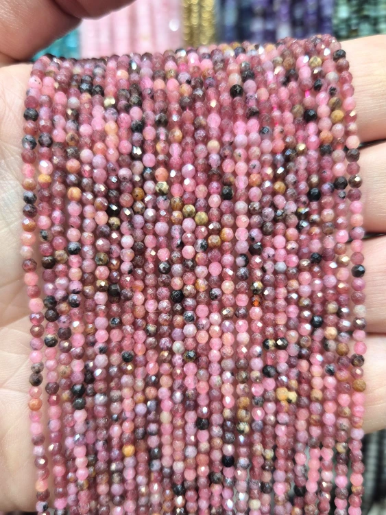Rodonit Brazylijski / kulka fasetowana / ok. 2mm